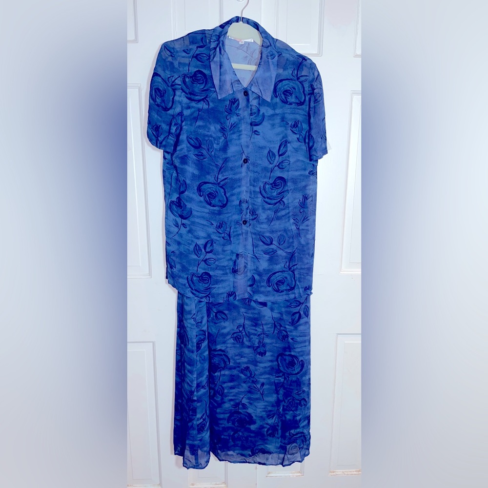 Donna Ricco Dressy Maxi Dress with Jacket 14W EUC